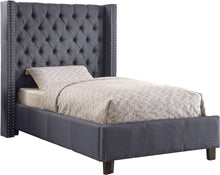 Load image into Gallery viewer, Ashton Grey Linen Twin Bed