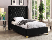 Load image into Gallery viewer, Barolo Black Velvet Twin Bed