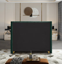 Load image into Gallery viewer, Barolo Green Velvet Queen Bed