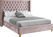 Load image into Gallery viewer, Barolo Pink Velvet Queen Bed