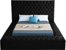 Load image into Gallery viewer, Bliss Black Velvet King Bed (3 Boxes)