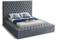 Load image into Gallery viewer, Bliss Grey Velvet Queen Bed (3 Boxes)
