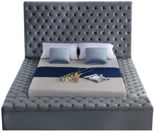 Load image into Gallery viewer, Bliss Grey Velvet King Bed (3 Boxes)
