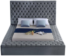 Load image into Gallery viewer, Bliss Grey Velvet King Bed (3 Boxes)