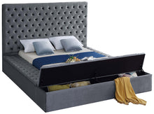 Load image into Gallery viewer, Bliss Grey Velvet King Bed (3 Boxes)