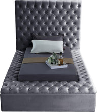 Load image into Gallery viewer, Bliss Grey Velvet Twin Bed (3 Boxes)