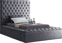 Load image into Gallery viewer, Bliss Grey Velvet Twin Bed (3 Boxes)