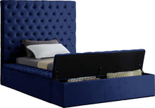 Load image into Gallery viewer, Bliss Navy Velvet Twin Bed (3 Boxes)