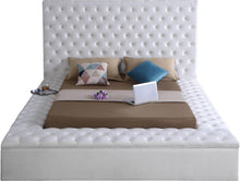 Load image into Gallery viewer, Bliss White Velvet Queen Bed (3 Boxes)