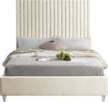 Load image into Gallery viewer, Candace Cream Velvet King Bed