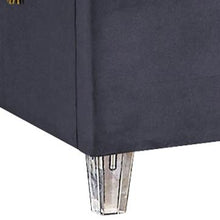 Load image into Gallery viewer, Candace Grey Velvet Twin Bed