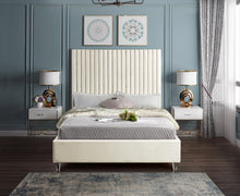 Load image into Gallery viewer, Candace Cream Velvet Full Bed