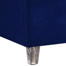 Load image into Gallery viewer, Candace Navy Velvet Queen Bed