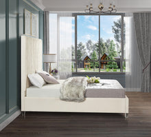 Load image into Gallery viewer, Candace Cream Velvet Queen Bed