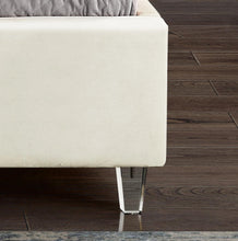 Load image into Gallery viewer, Candace Cream Velvet Queen Bed