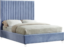 Load image into Gallery viewer, Candace Sky Blue Velvet Full Bed