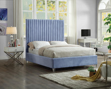 Load image into Gallery viewer, Candace Sky Blue Velvet Full Bed