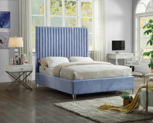 Load image into Gallery viewer, Candace Sky Blue Velvet Full Bed