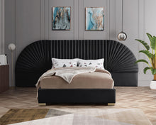 Load image into Gallery viewer, Cleo Black Velvet King Bed (3 Boxes)