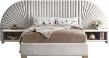 Load image into Gallery viewer, Cleo Cream Velvet King Bed (3 Boxes)