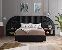Load image into Gallery viewer, Cleo Black Velvet King Bed (3 Boxes)