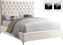 Load image into Gallery viewer, Cruz Cream Velvet Queen Bed