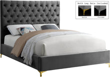 Load image into Gallery viewer, Cruz Grey Velvet Queen Bed