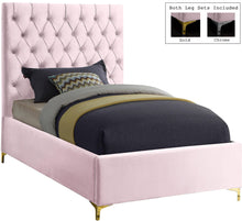 Load image into Gallery viewer, Cruz Pink Velvet Twin Bed
