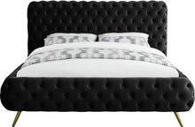 Load image into Gallery viewer, Delano Black Velvet King Bed