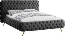 Load image into Gallery viewer, Delano Grey Velvet King Bed