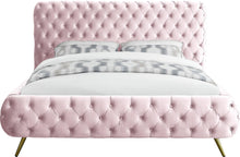 Load image into Gallery viewer, Delano Pink Velvet Queen Bed