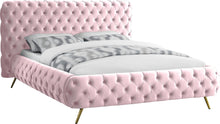 Load image into Gallery viewer, Delano Pink Velvet Queen Bed