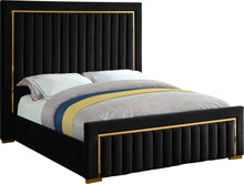 Load image into Gallery viewer, Dolce Black Velvet Queen Bed (3 Boxes)