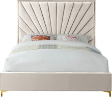 Load image into Gallery viewer, Eclipse Cream Velvet Queen Bed
