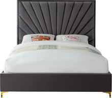 Load image into Gallery viewer, Eclipse Grey Velvet Queen Bed