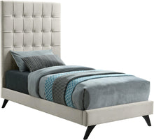 Load image into Gallery viewer, Elly Cream Velvet Twin Bed