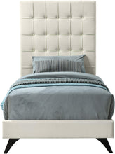 Load image into Gallery viewer, Elly Cream Velvet Twin Bed