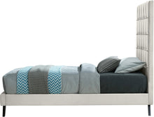 Load image into Gallery viewer, Elly Cream Velvet Twin Bed