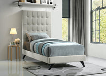 Load image into Gallery viewer, Elly Cream Velvet Twin Bed
