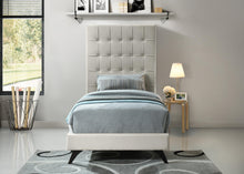 Load image into Gallery viewer, Elly Cream Velvet Twin Bed