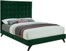 Load image into Gallery viewer, Elly Green Velvet Queen Bed