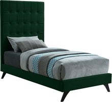 Load image into Gallery viewer, Elly Green Velvet Twin Bed