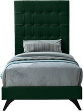 Load image into Gallery viewer, Elly Green Velvet Twin Bed