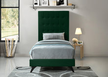 Load image into Gallery viewer, Elly Green Velvet Twin Bed