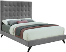 Load image into Gallery viewer, Elly Grey Velvet Queen Bed