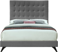 Load image into Gallery viewer, Elly Grey Velvet Full Bed