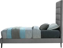 Load image into Gallery viewer, Elly Grey Velvet Twin Bed