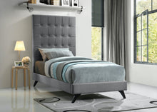Load image into Gallery viewer, Elly Grey Velvet Twin Bed