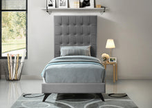 Load image into Gallery viewer, Elly Grey Velvet Twin Bed