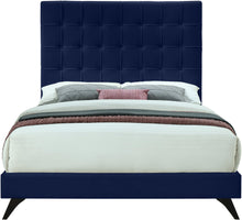 Load image into Gallery viewer, Elly Navy Velvet King Bed